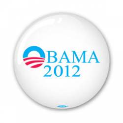 Obama 2012 White Logo - Button