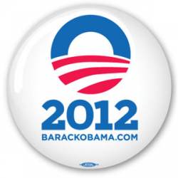 Barack Obama 2012 White - Button
