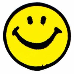 Happy Smiley Face - Embroidered Iron-On Patch