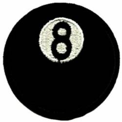 Black 8 Ball - Embroidered Iron-On Patch