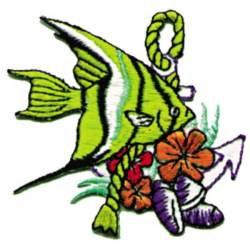 Fish With Rope - Embroidered Iron-On Patch