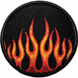 Round Flame - Embroidered Iron-On Patch