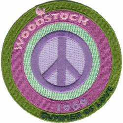 Woodstock Peace Sign - Embroidered Iron-On Patch