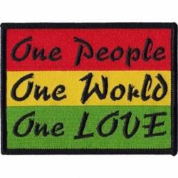 One People One World One Love Rasta - Embroidered Iron-On Patch