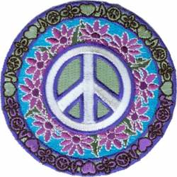 Love Peace Music - Embroidered Iron-On Patch