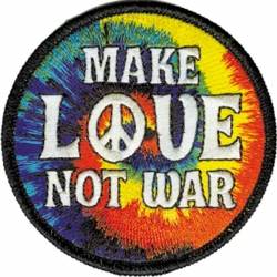 Make Love Not War Peace Sign - Embroidered Iron-On Patch