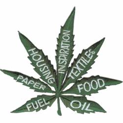 Hemp Leaf Uses - Embroidered Iron-On Patch