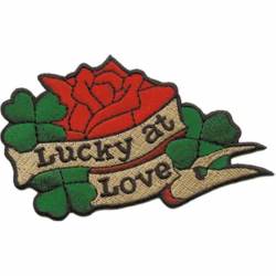 Lucky At Love Rose - Embroidered Iron-On Patch