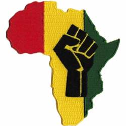 Rasta Reggae Africa Fist - Embroidered Iron-On Patch