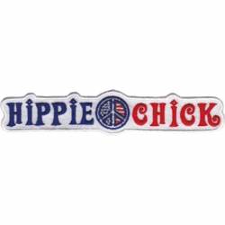Hippie Chick Peace Sign - Embroidered Iron-On Patch