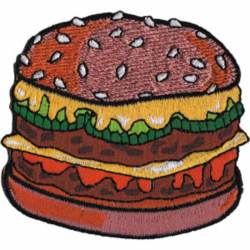 50's Retro Cheeseburger - Embroidered Iron-On Patch