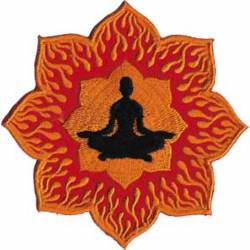 Zen Lotus Flames - Embroidered Iron-On Patch