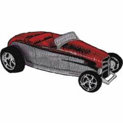 Red Hot Rod Roadster - Embroidered Iron-On Patch