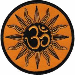 Zen OM Sun - Embroidered Iron-On Patch