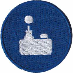 Retro Video Games Blue Joystick - Embroidered Iron-On Patch
