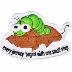 Inch Worm Every Journey Begins With One Small Step - Embroidered Iron-On Patch