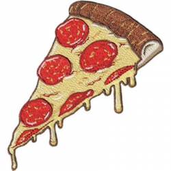 Drippy Pepperoni Pizza - Embroidered Iron-On Patch