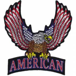 American Flag Bald Eagle - Embroidered Iron-On Patch