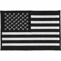 Black & White American Flag  - Embroidered Iron-On Patch