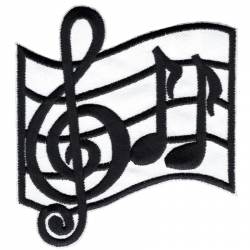 Musical Music Notes - Embroidered Iron-On Patch