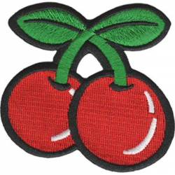 Pair Of Cherries - Embroidered Iron-On Patch