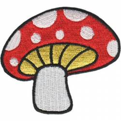 Single Mushroom - Embroidered Iron-On Patch
