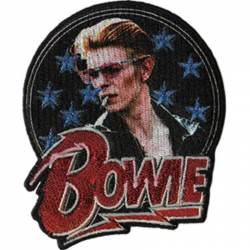 David Bowie Glitter Stars - Embroidered Iron-On Patch
