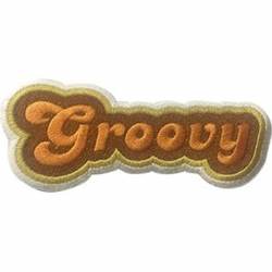 Groovy Script Text - Embroidered Iron-On Patch
