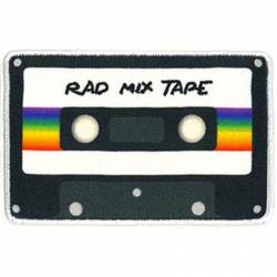 Rad Mix Cassette Tape - Embroidered Iron-On Patch
