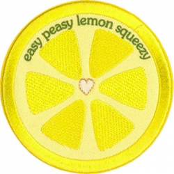 Easy Peasy Lemon Squeezy - Embroidered Iron-On Patch