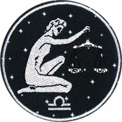 Libra Astrology Zodiac Sign - Embroidered Iron-On Patch