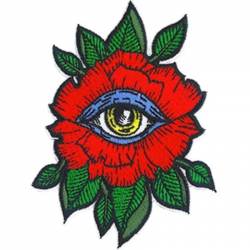 Eye in Rose - Embroidered Iron-On Patch