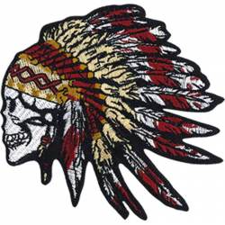 Native American Skull - Embroidered Iron-On Patch