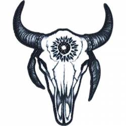 Sacred Bull Skull - Embroidered Iron-On Patch
