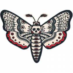 Skull Moth - Embroidered Iron-On Patch