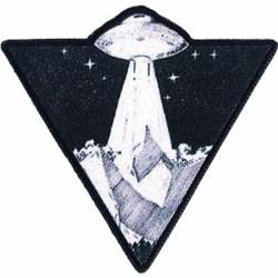 Spaceship In Mountains - Embroidered Iron-On Patch