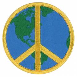 World Peace Sign - Embroidered Iron-On Patch