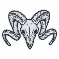 Goat Skull - Embroidered Iron-On Patch