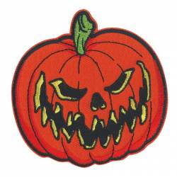 Haunted Halloween Pumpkin - Embroidered Iron-On Patch