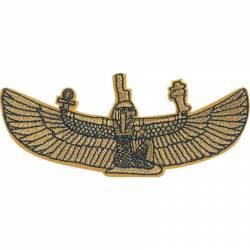 Fine Art Egyptin Figure Winged Isis Pectoral Statue - Embroidered Iron-On Patch