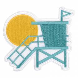 Beach Life Lifeguard Tower - Embroidered Iron-On Patch