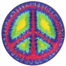 Tie Dye Peace Sign - Embroidered Iron-On Patch
