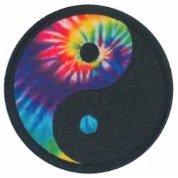Tie Dye Yin Yang - Embroidered Iron-On Patch