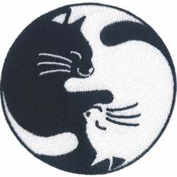 Yin Yang Cats - Embroidered Iron-On Patch