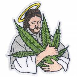 Jesus Bud Marijuana - Embroidered Iron-On Patch