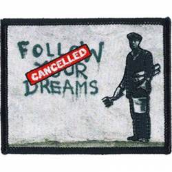 Banksy's Graffiti Dreams Cancelled - Embroidered Iron-On Patch