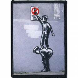 Banksy's Graffiti Graffiti Crime - Embroidered Iron-On Patch