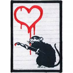 Banksy's Graffiti Heart Rat - Embroidered Iron-On Patch