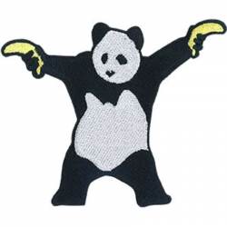 Banksy's Graffiti Panda Banana Guns - Embroidered Iron-On Patch
