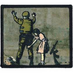Banksy's Graffiti Soldier Frisk - Embroidered Iron-On Patch